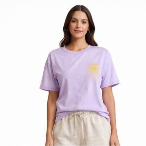 Oversized Short Sleeve Tee with Sun Graphic NWT